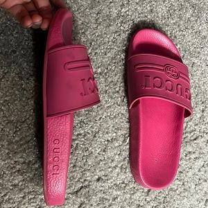Pink Gucci slides